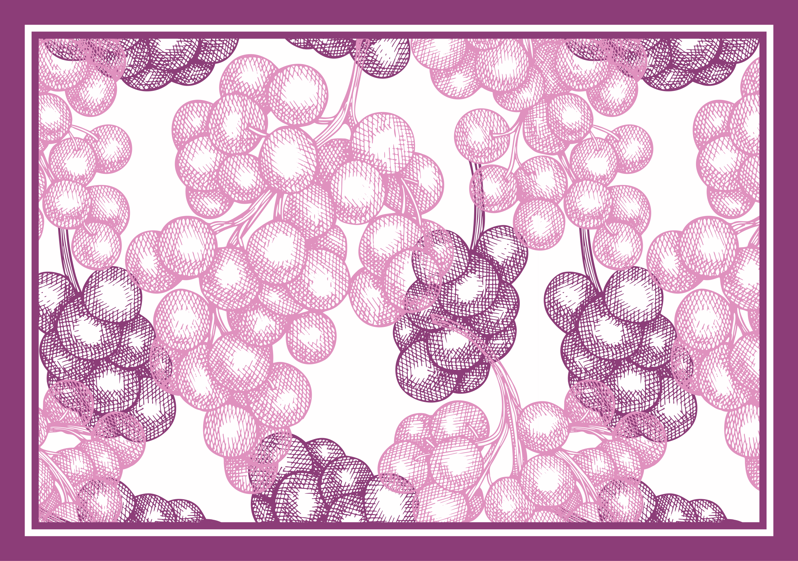 花と植物の壁画紫ぶどうデザイン - TENSTICKERS