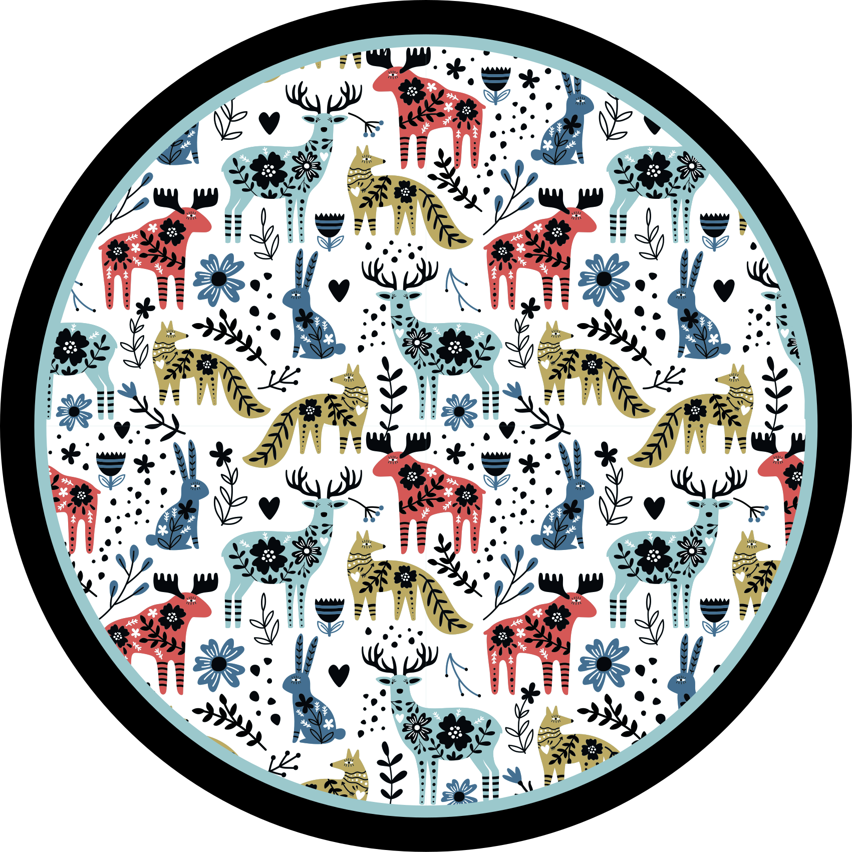 保育園 ビニールマット カラフルな動物柄 - TENSTICKERS