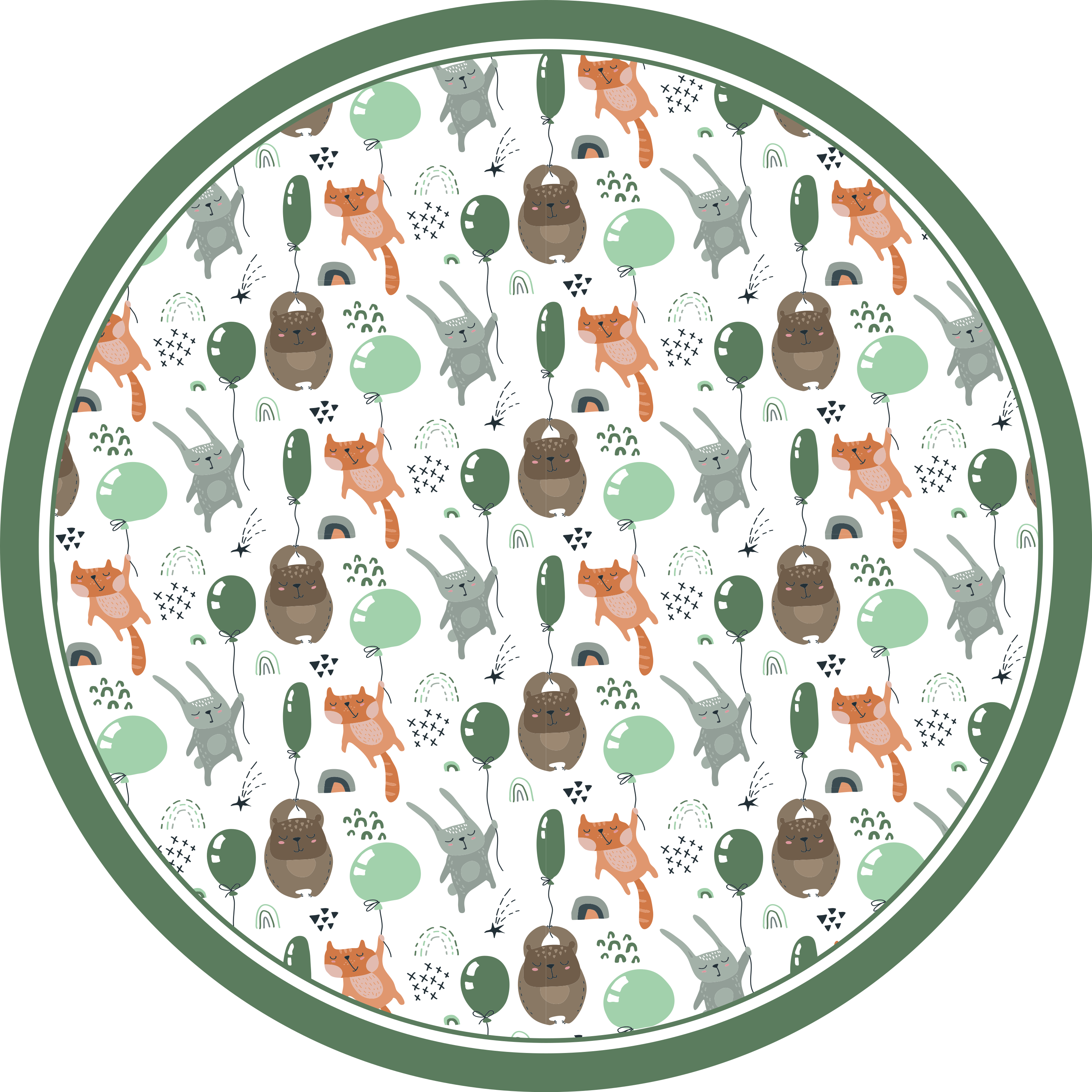 子供 ビニールマット あそび心満載の動物バルーン - TENSTICKERS