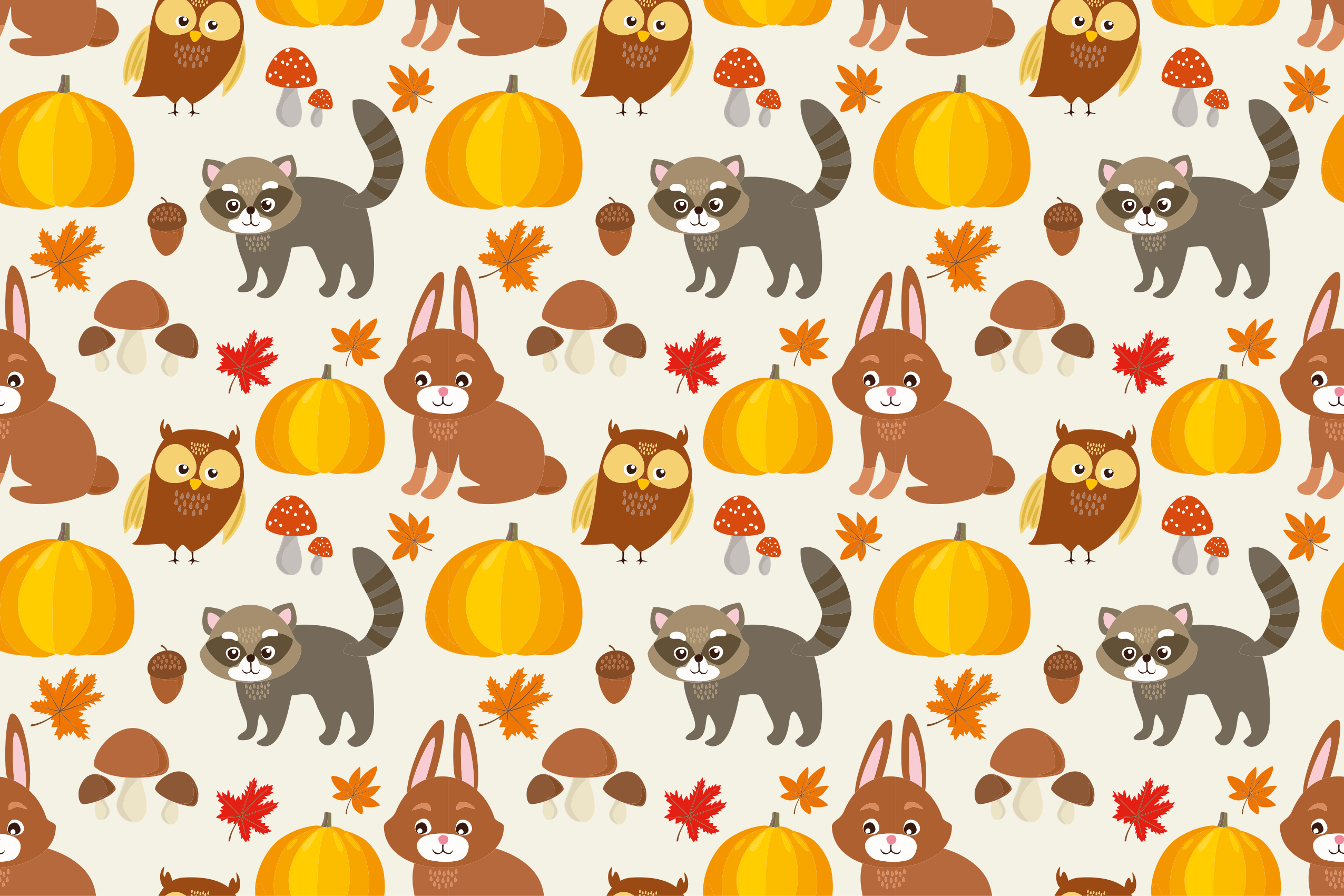 保育園 ビニールマット 秋の動物キャラクター - TENSTICKERS