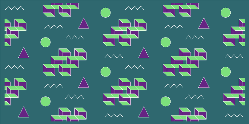 ビンテージ ビニールマット カラフルなブロック形状 - TENSTICKERS