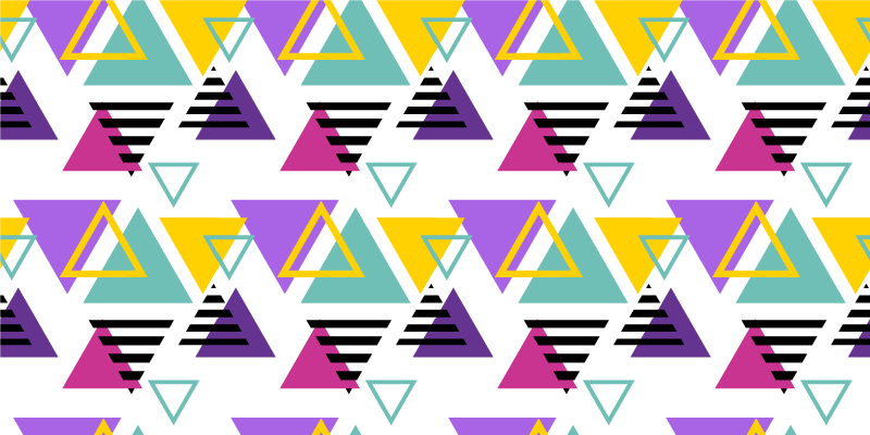 幾何学的なビニールマット カラフルな三角形の配置 - TENSTICKERS
