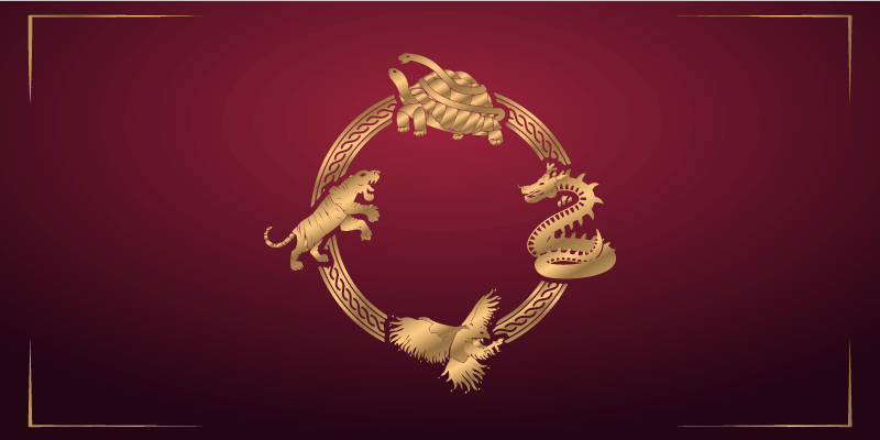 エスニック ビニールマット 黄金の干支の円 - TENSTICKERS