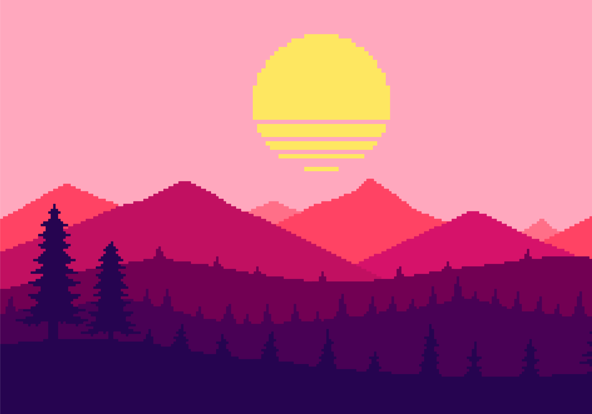 フォトミュラルネイチャー夕焼けの山の景色 - TENSTICKERS