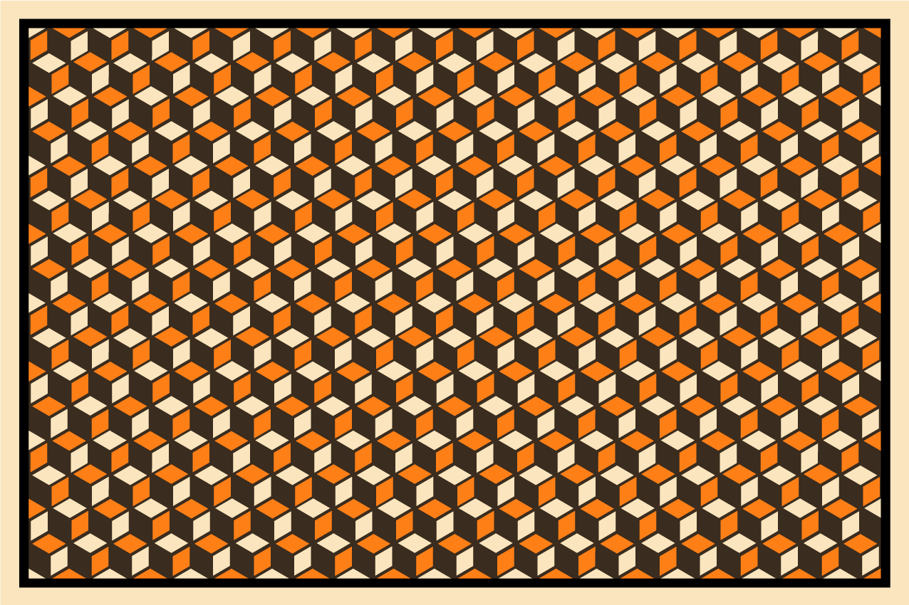 幾何学的なビニールマット 鮮やかな六角形の形状 - TENSTICKERS