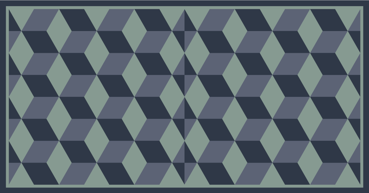 幾何学的なビニールマット立方体模様の遊び - TENSTICKERS