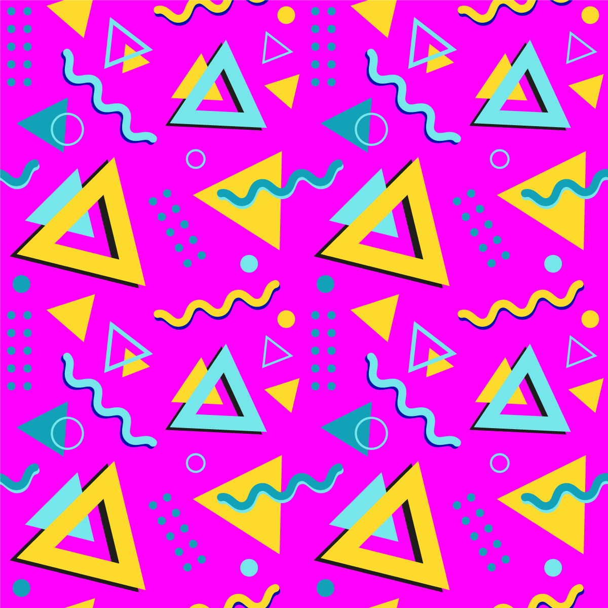 幾何学的なビニールマット1980年代メンフィスパターン - TENSTICKERS