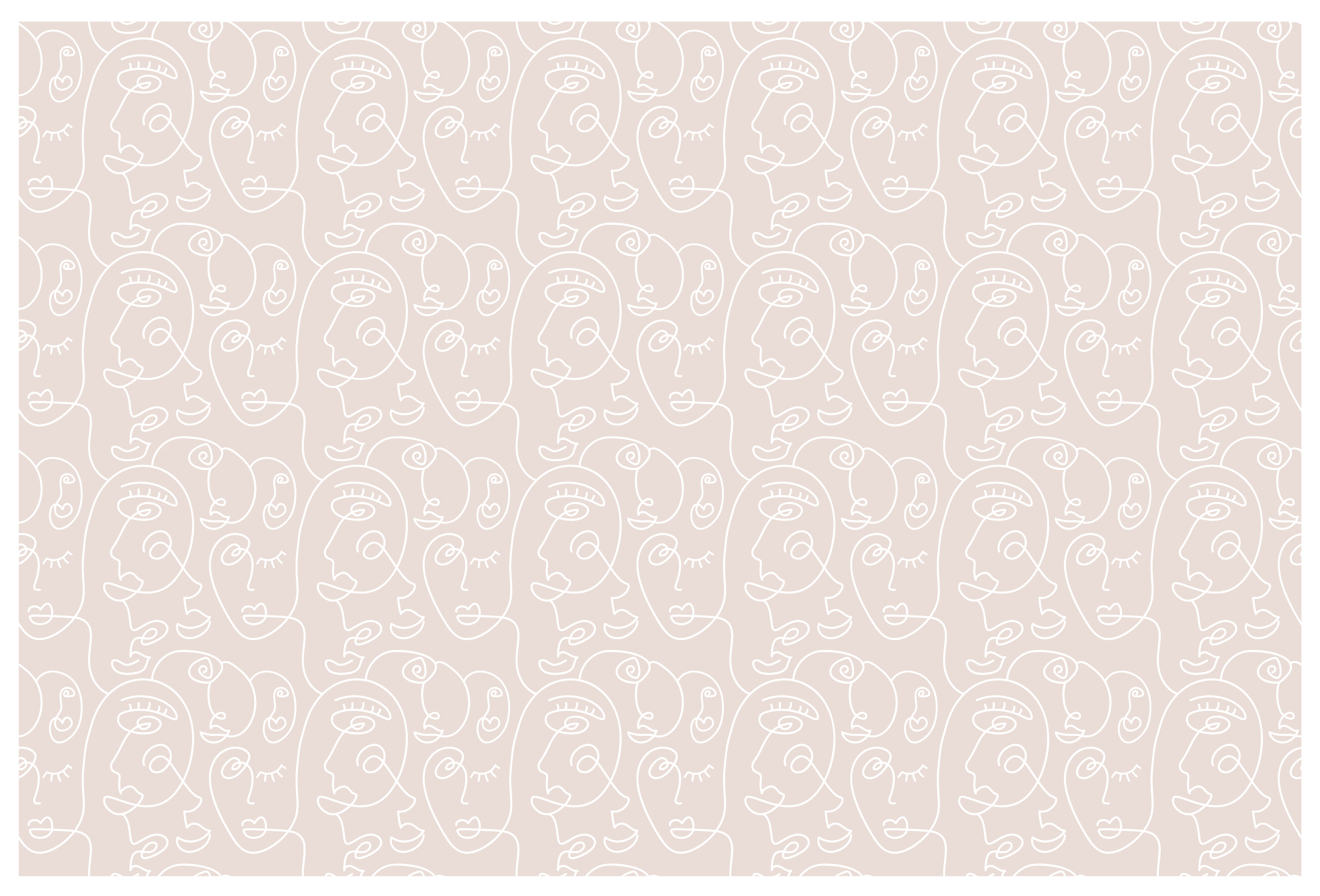 現代のビニールマット ミニマリストラインフェイス - TENSTICKERS