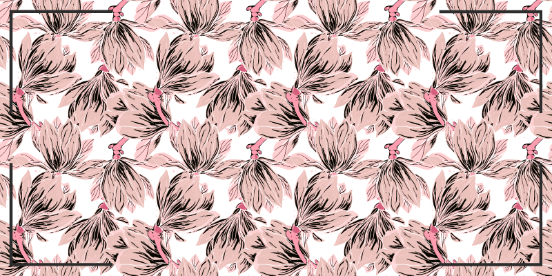 花と植物の壁画ほんのり花のモチーフ - TENSTICKERS
