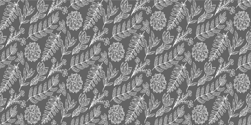 花と植物の壁画フローラルフォリッジパターン - TENSTICKERS