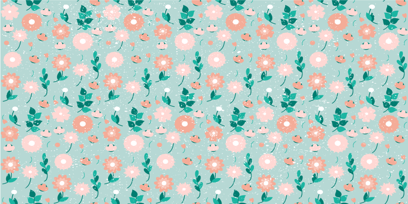 花と植物の壁画春の花柄 - TENSTICKERS