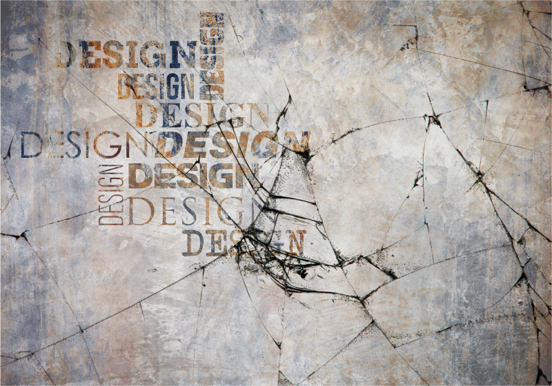 石の効果 ビニールマット ひび割れた石のタイポグラフィ - TENSTICKERS