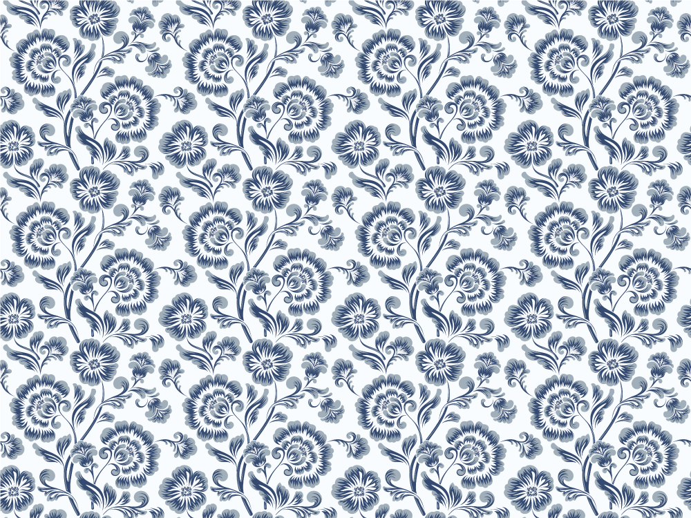 花と植物の壁画 「Floral Elegance Pattern」 - TENSTICKERS