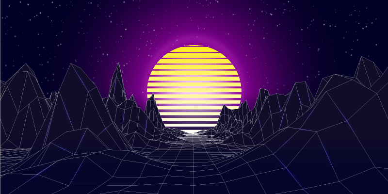 現代のビニールマット レトロ未来的な風景 - TENSTICKERS