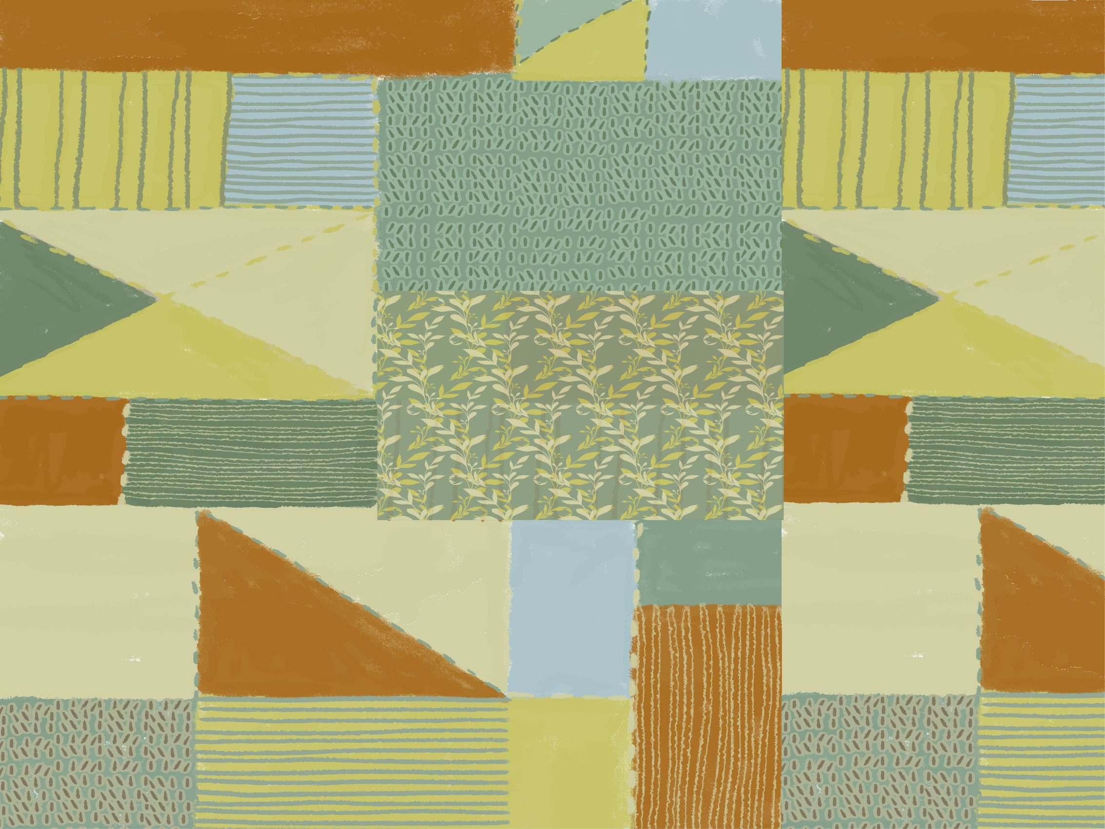 幾何学的な ビニールマット 幾何学模様のパッチワークタペストリー - TENSTICKERS