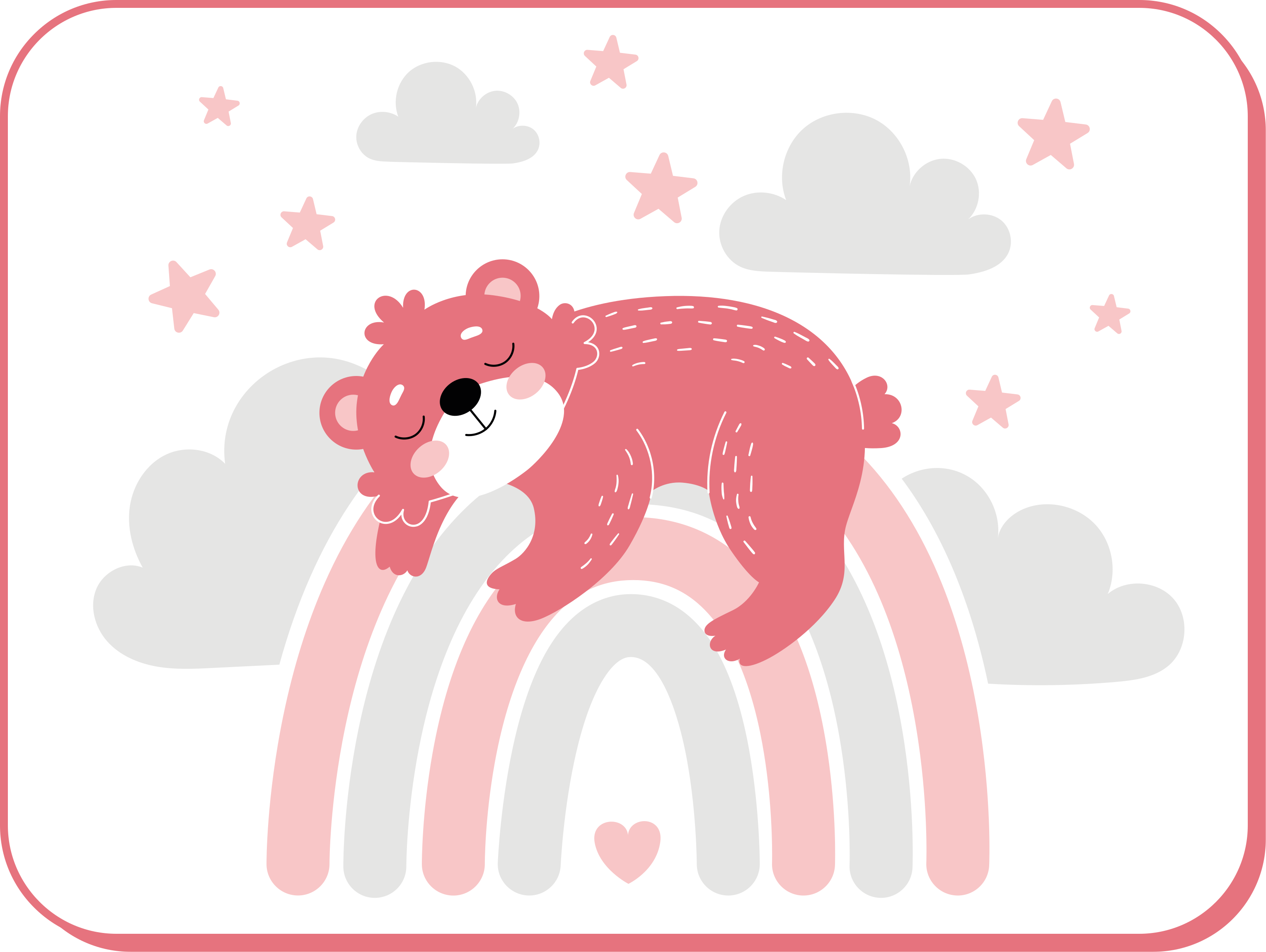 保育園 ビニールマット 眠そうなクマの虹 - TENSTICKERS