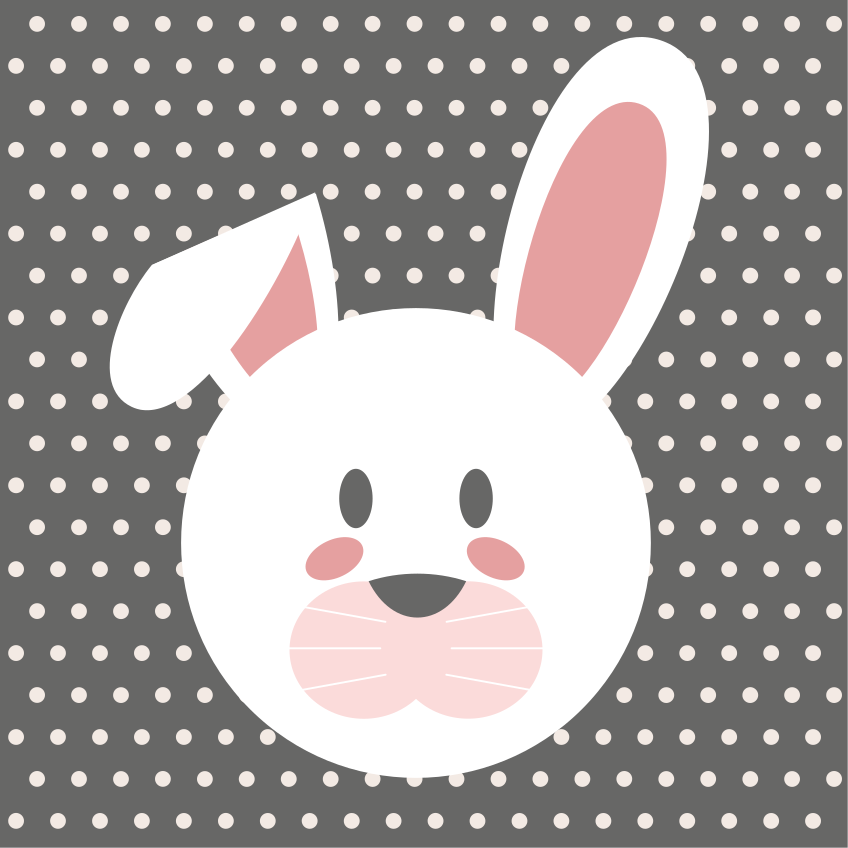 保育園 ビニールマット バニー水玉オーバーレイ - TENSTICKERS
