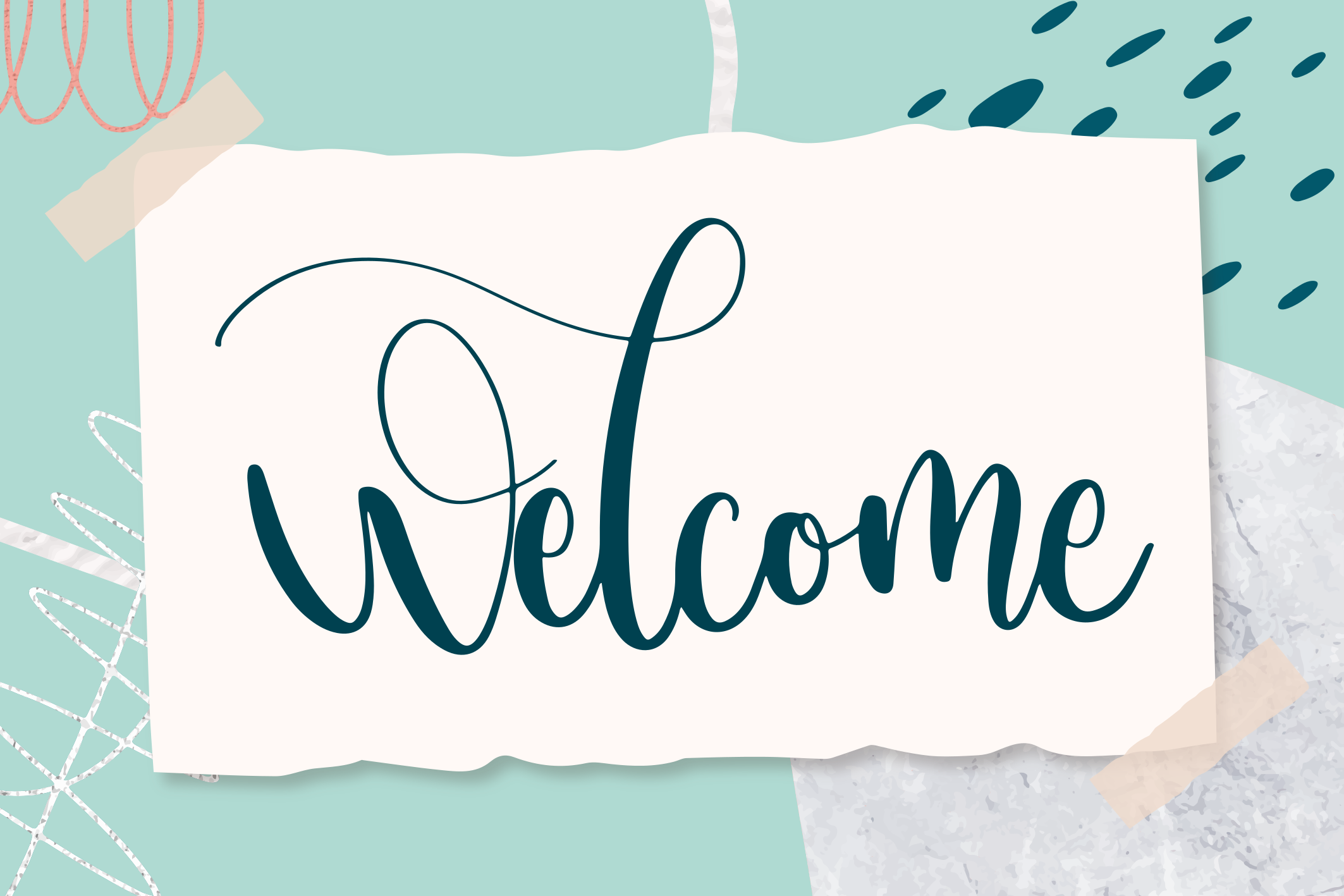 フレーズ ビニールマット エレガントなエントランステキスト - TENSTICKERS