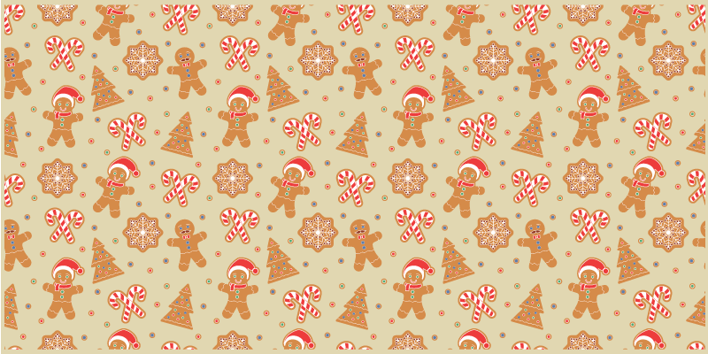 クリスマスの壁画 お祝いの休日のパターン - TENSTICKERS