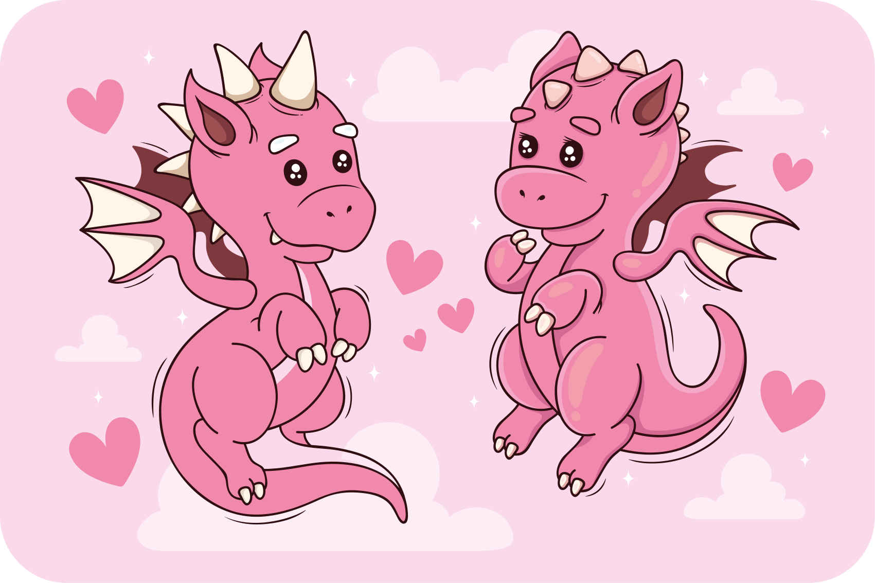 子供 ビニールマット 遊び心のあるドラゴンデュオ - TENSTICKERS