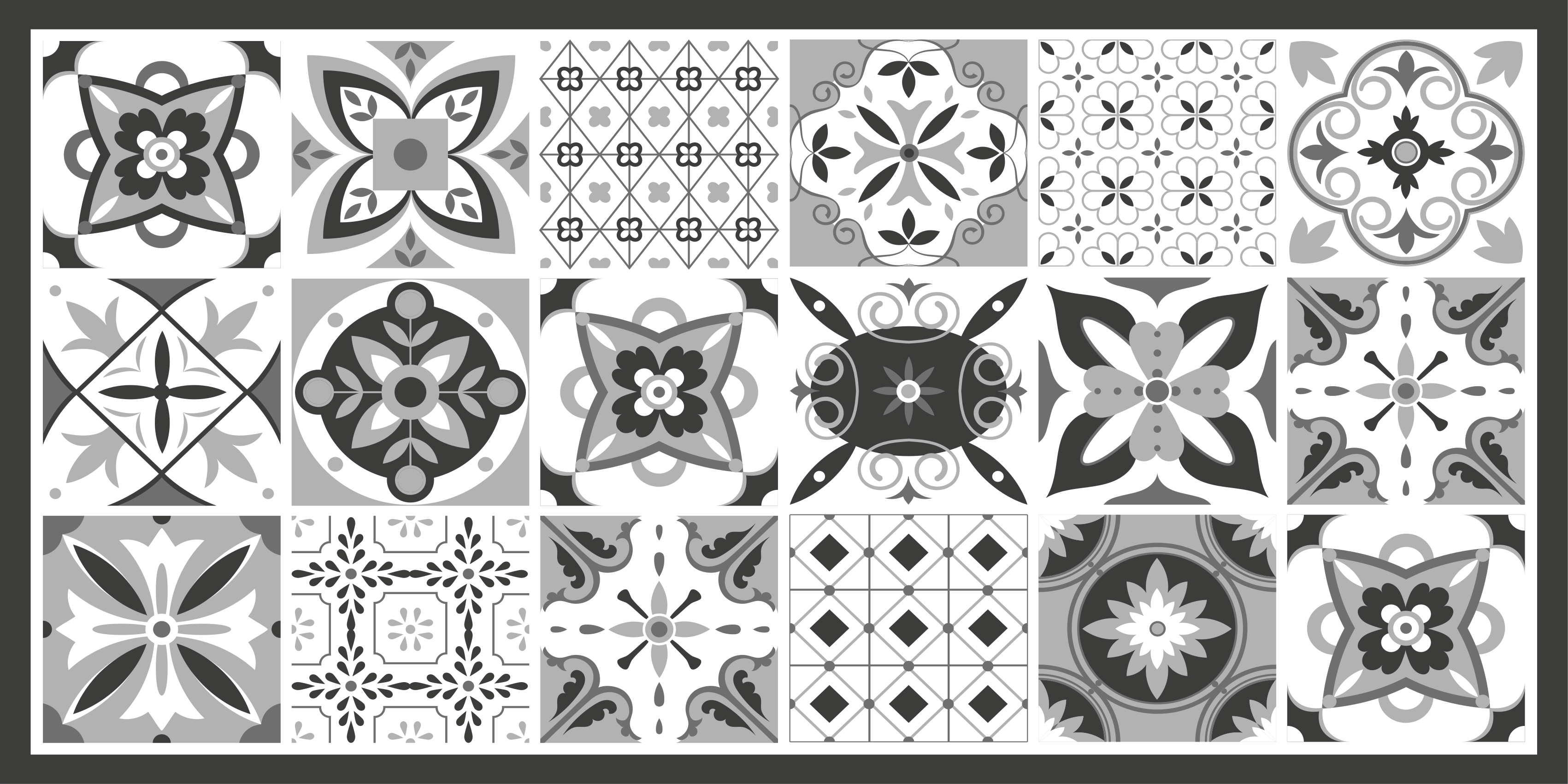 ビニール タイル カーペット 模様のあるタイルアンサンブル - TENSTICKERS