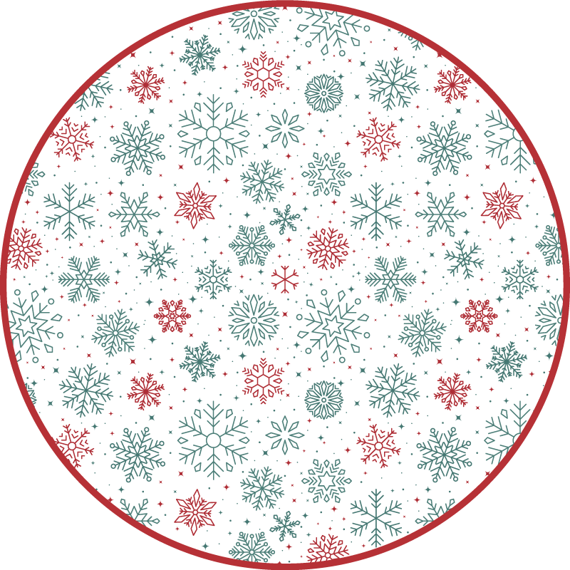 クリスマスの壁画 スノーフレーク ラウンデル - TENSTICKERS