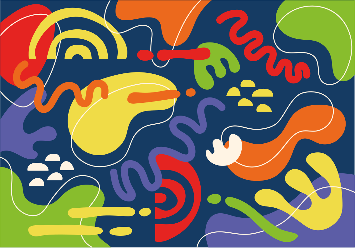 幾何学的な ビニールマット 抽象的なカラフルな形 - TENSTICKERS