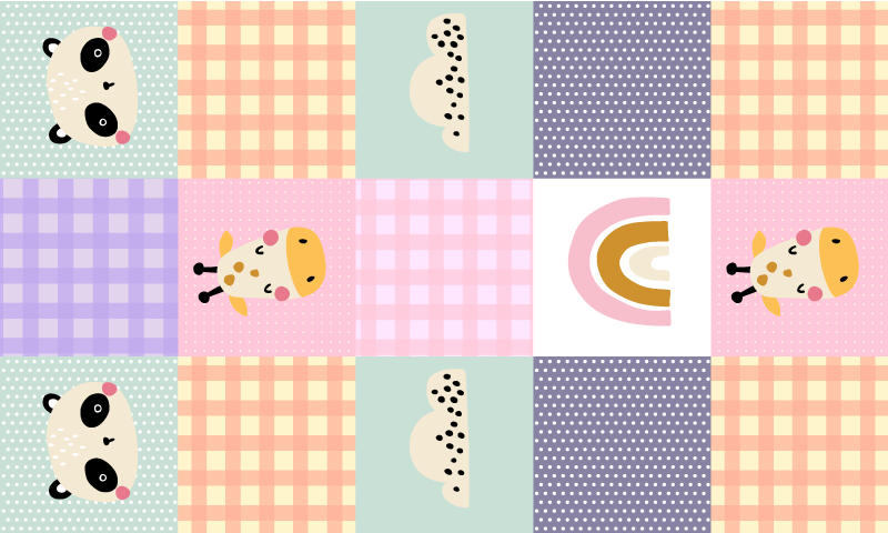 壁画 モアチルドレン 遊び心のあるパッチワーク - TENSTICKERS