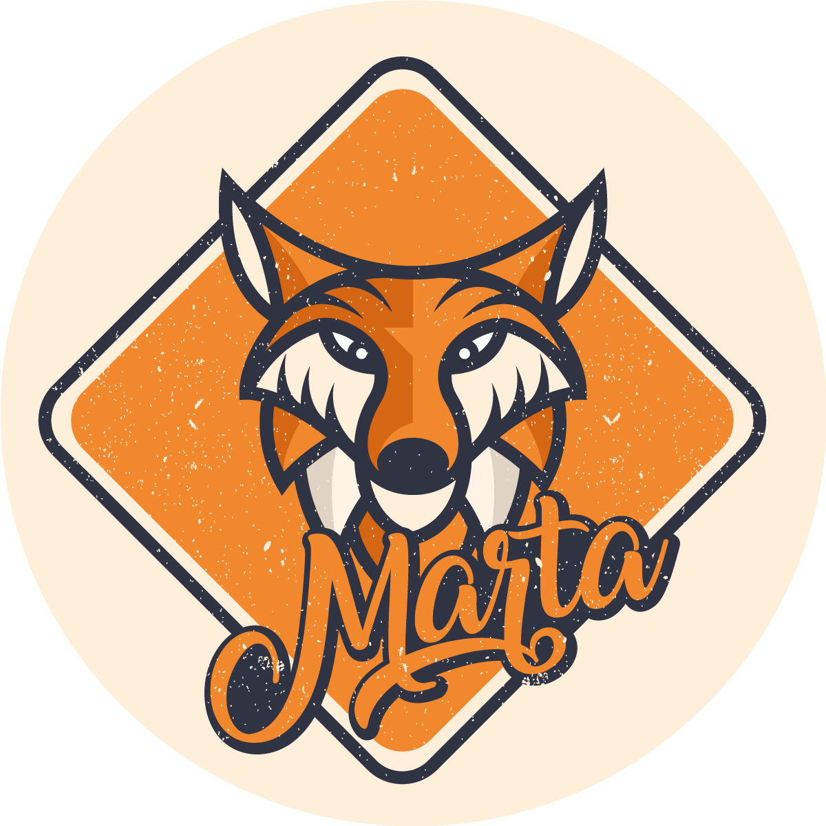 名前 ビニールマット カスタマイズ可能な賢いキツネ - TENSTICKERS