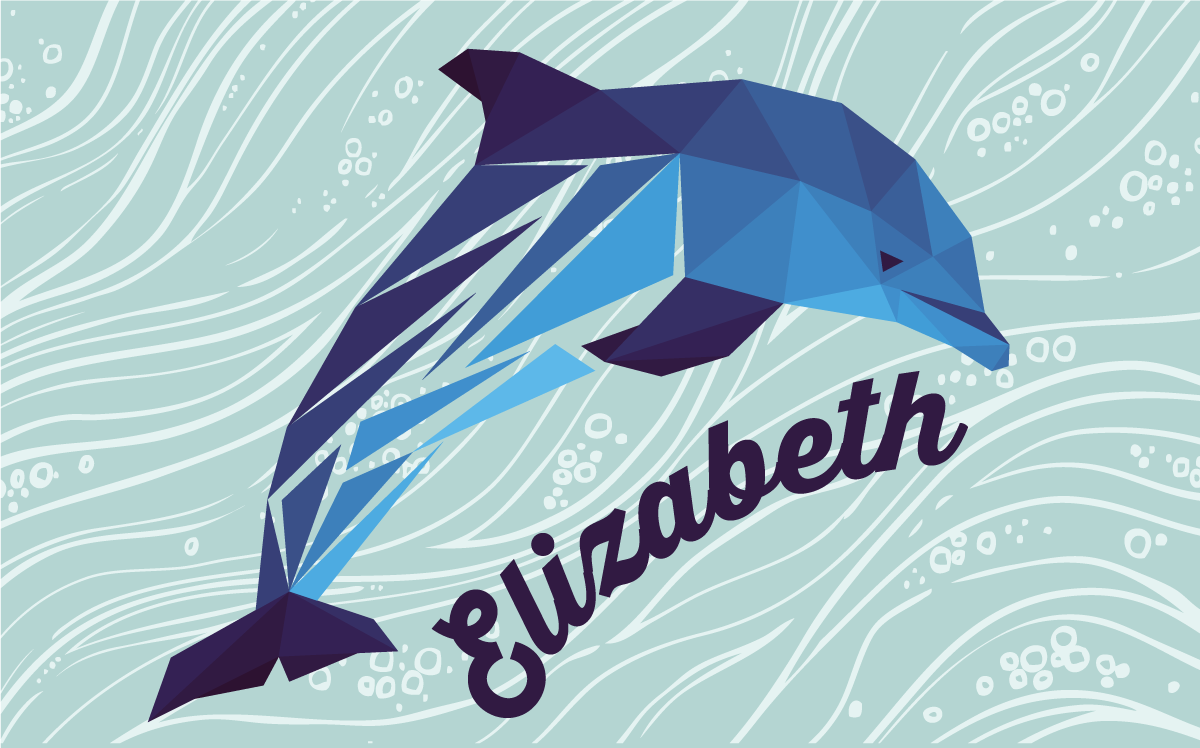 名前 ビニールマット パーソナライズされたイルカ - TENSTICKERS