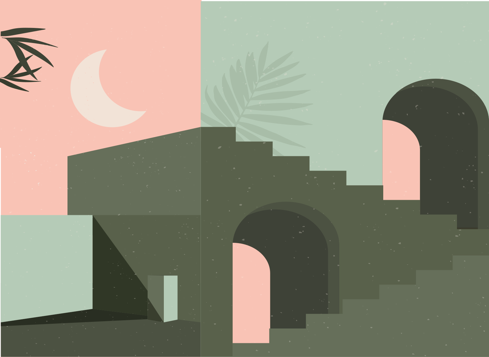 ミニマリスト ビニールマット ミニマリストの抽象的な風景 - TENSTICKERS