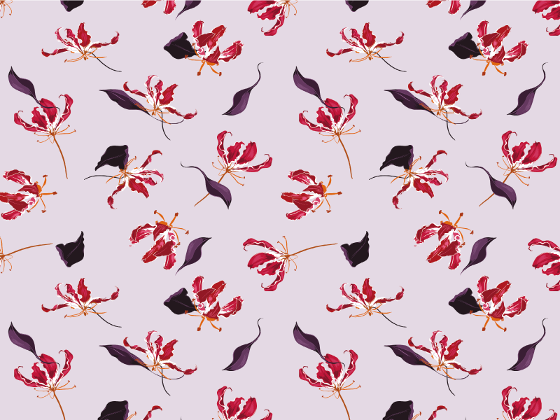 花と植物の壁画 花のモチーフの優雅さ - TENSTICKERS