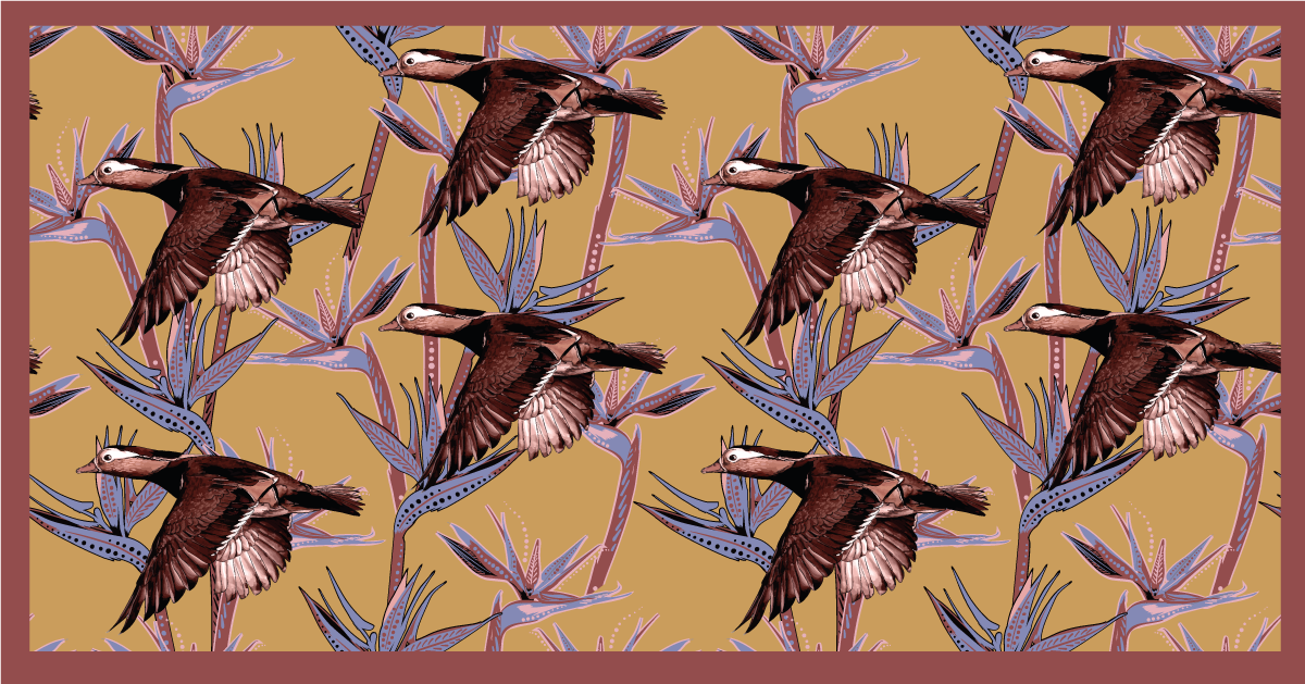 動物 ビニールマット 飛ぶアヒルのパターン - TENSTICKERS