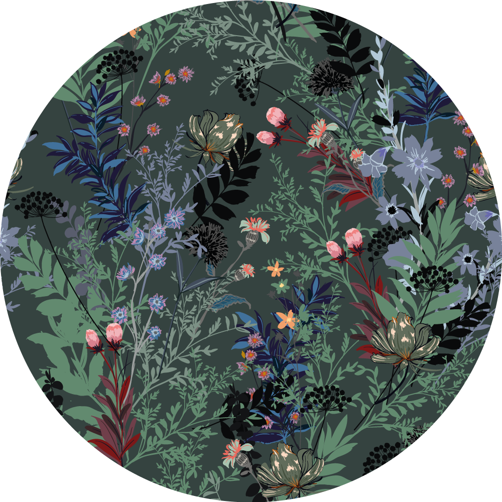 花と植物の壁画 植物モチーフ - TENSTICKERS