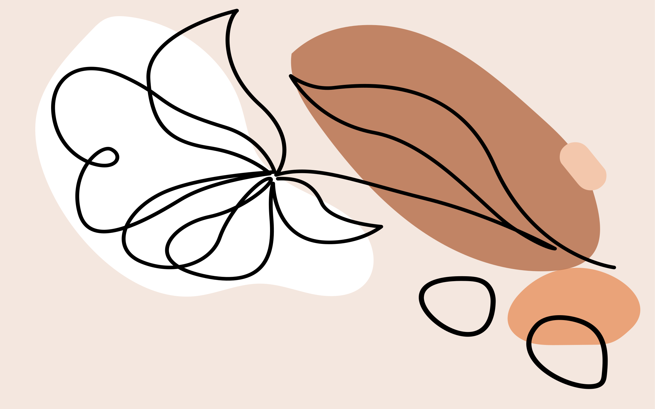 花と植物の壁画 抽象的な花柄 - TENSTICKERS