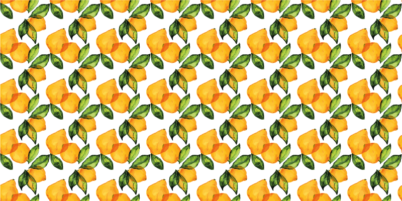 レモン地中海風フローラルラグ - TENSTICKERS