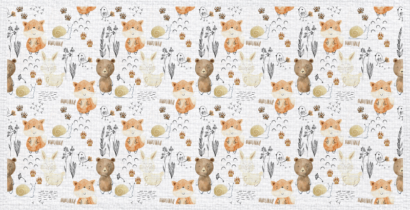 子供 ビニールマット 楽しい動物の友達 - TENSTICKERS