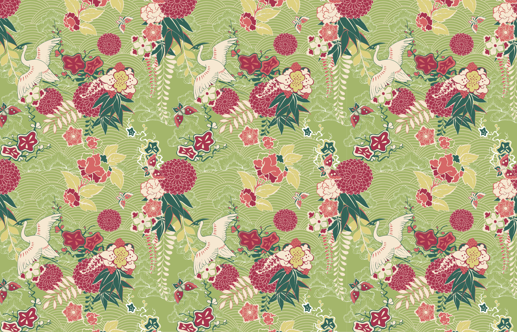 オリエンタル シルク シノワズリ カーペット バラ - TENSTICKERS