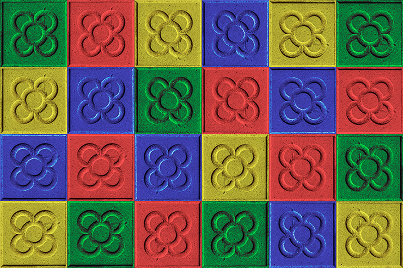 リビングルーム ビニールマット ポップアートパノラマタイル - TENSTICKERS