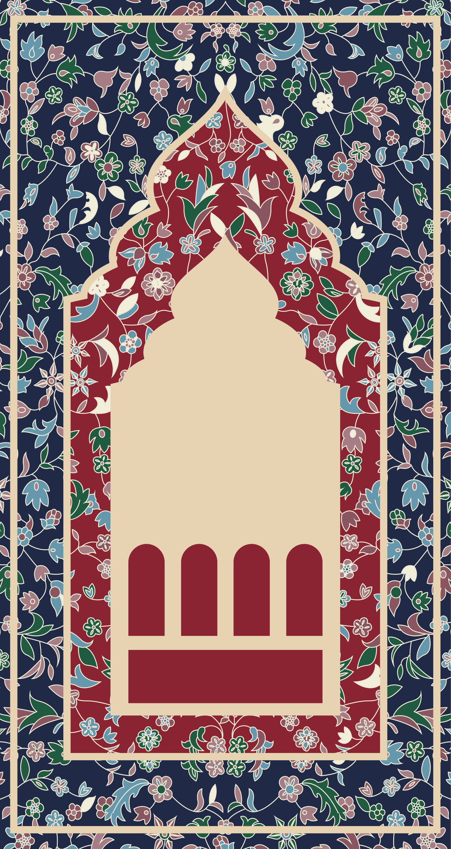 矩形 ビニールマット 花柄ペルシャ麦粒腫 - TENSTICKERS