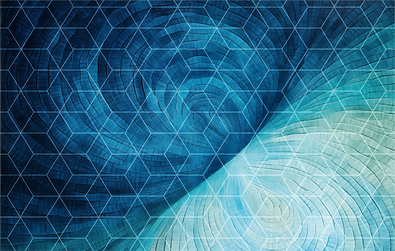 バスルームに1枚ビニールカーペット 抽象的な青い背景 - TENSTICKERS