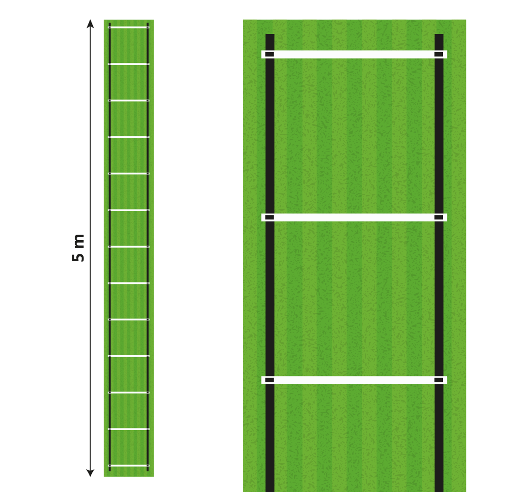 十代の若者たち ビニルマット スピードトレーニングはしご5メートル - TENSTICKERS