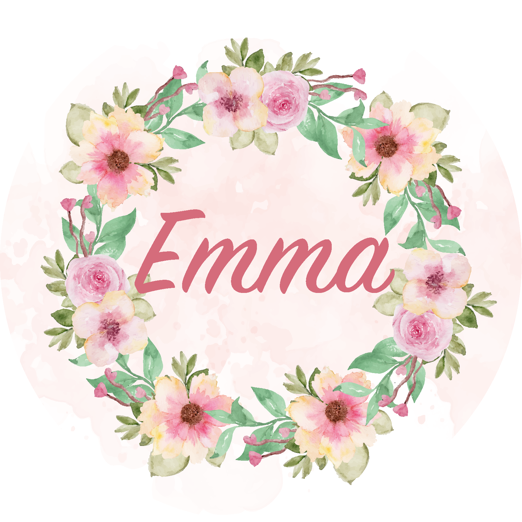 名前 ビニールマット 花の冠 - TENSTICKERS