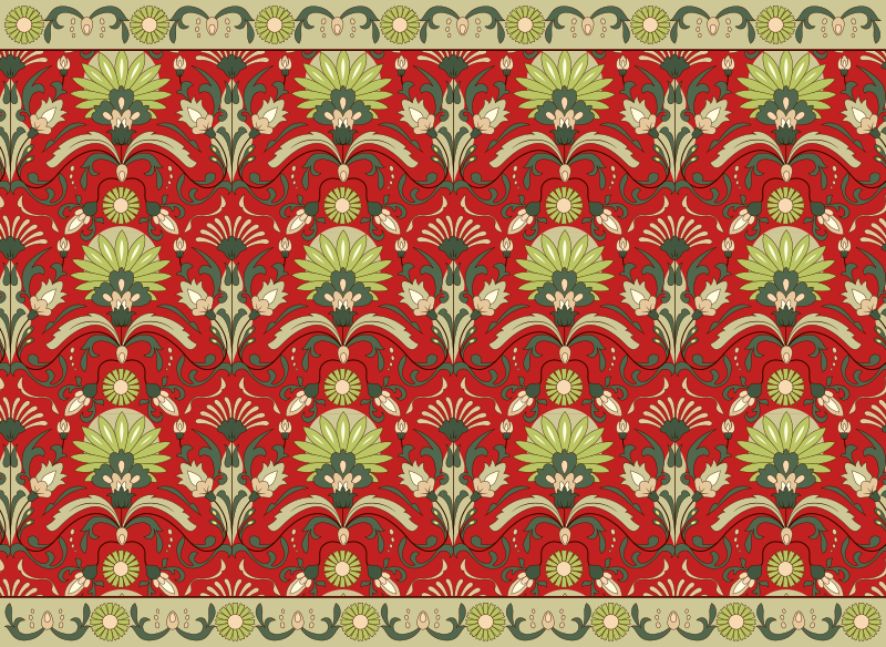 ダイニングルーム ビニールマット 伝統的なグリーンデザイン - TENSTICKERS