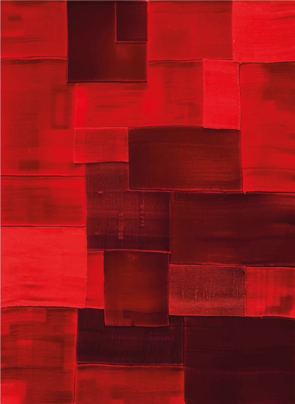 赤 ビニルカーペット 再構築されたパターン - TENSTICKERS