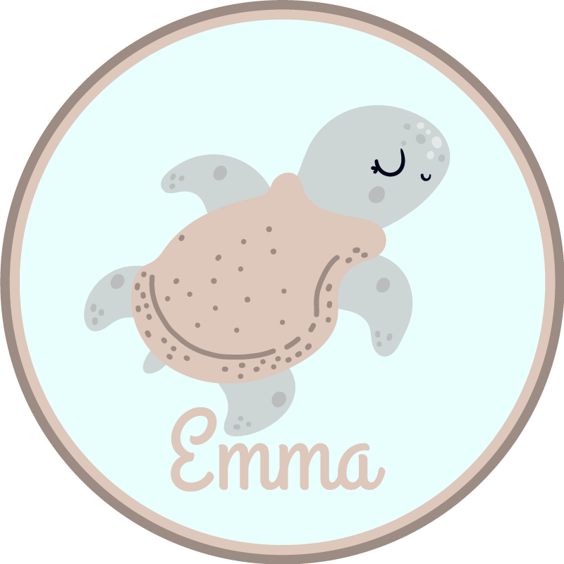 名前 ビニールマット カスタマイズ可能なカメ - TENSTICKERS