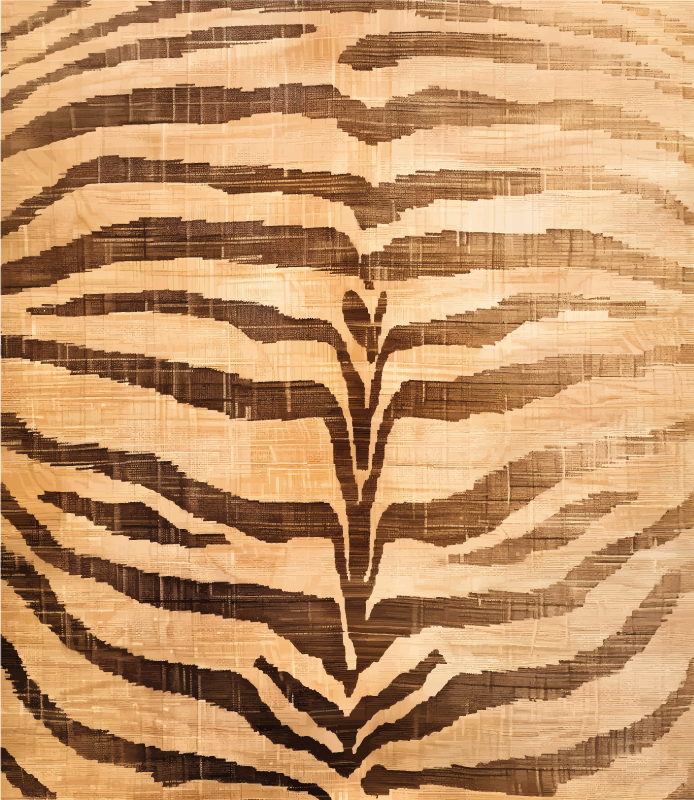 ベージュ ビニールマット トラの縞模様 - TENSTICKERS