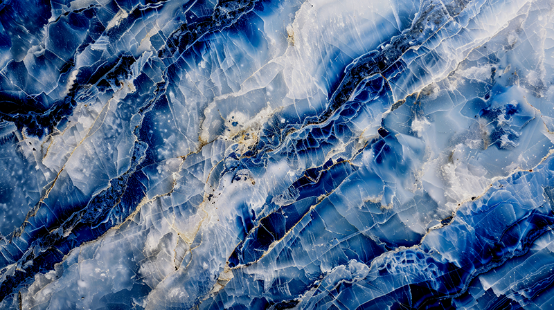 大理石ビニールラグダークブルー - TENSTICKERS