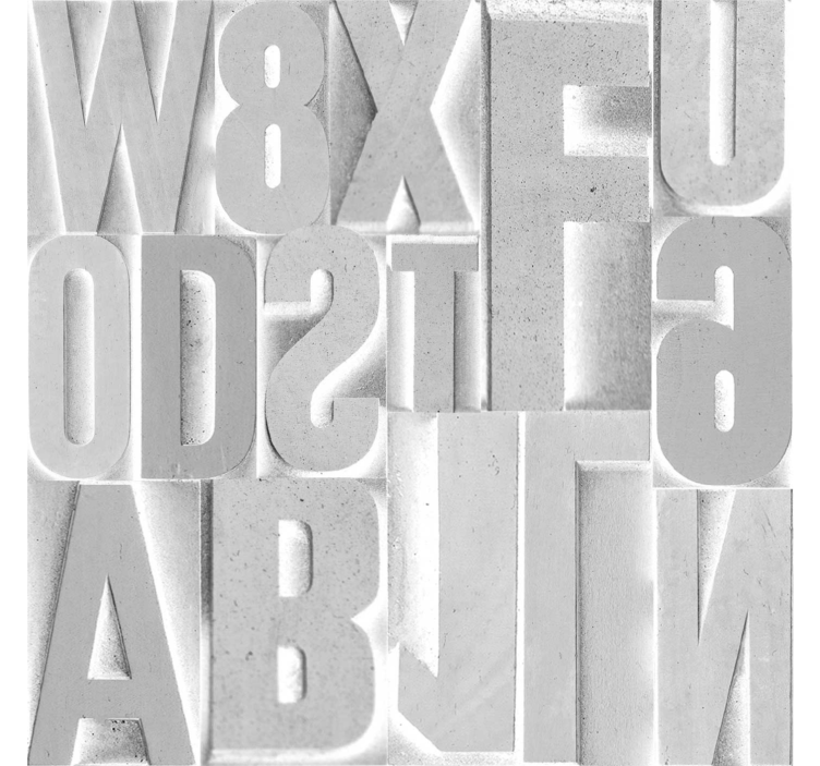 レタリング壁紙 3dグレー文字 - TENSTICKERS