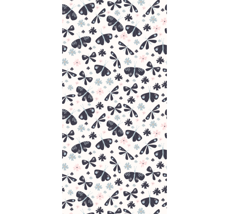 蝶の壁紙 花柄リボンパターン - TENSTICKERS